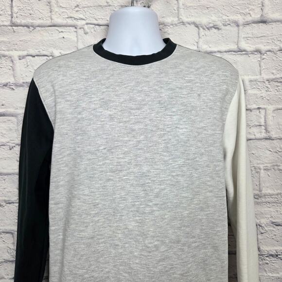 Zara Sweatshirt Mens Size Medium Gray Colorblock Crew Neck - Picture 4 of 13